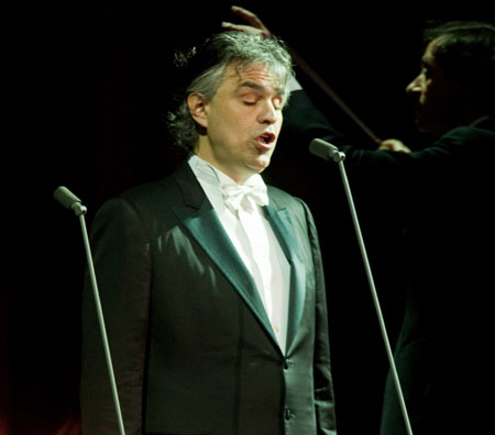 Bocelli performing at Abu Dhabi 
