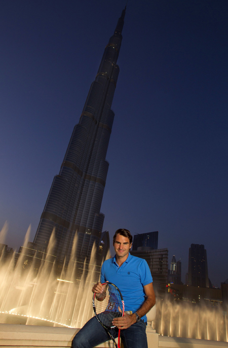 Roger Federer at Burj Khalifa
